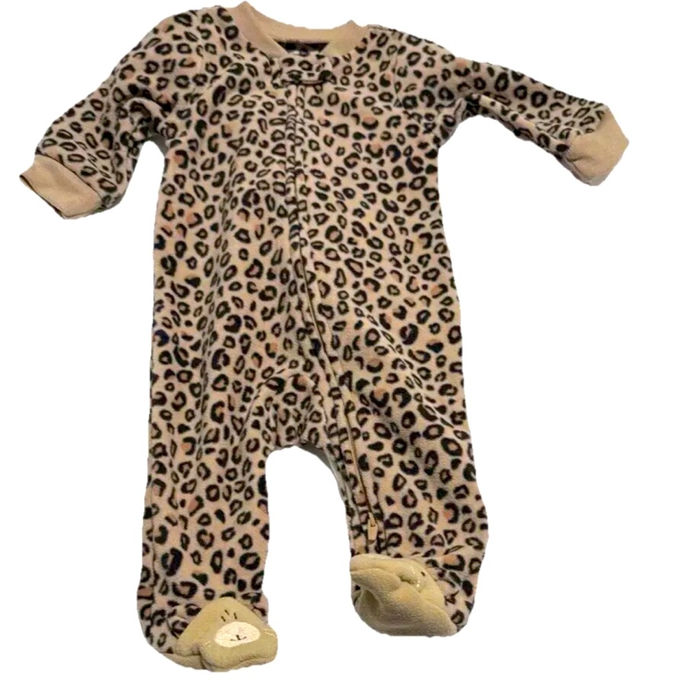 Carter's Brown Animal Print Footed One Piece